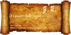 Zipser Rózsa névjegykártya